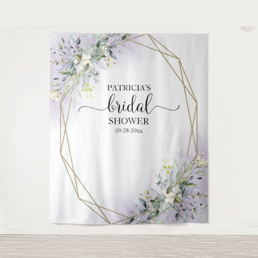 Groene Bruiloftsshower Achtergrond Foto Prop Wandkleed (Voorkant)