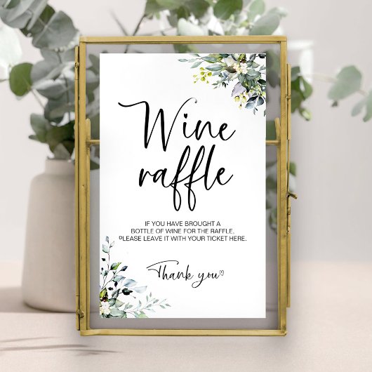 Groene Bruiloftsshower Wijn Raffle Spel Bord Poster