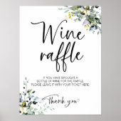 Groene Bruiloftsshower Wijn Raffle Spel Bord Poster (Voorkant)