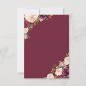 Groene Bruiloftsshowers met bordeauxrood en marsal Bedankkaart (Achterkant)