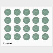 Groene Bruiloftsshowers Ronde Sticker (Vel)