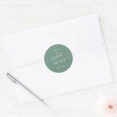 Groene Bruiloftsshowers Ronde Sticker (Envelop)