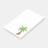 Groene bruin-tropische eilandpalmboom post-it® notes (Schuin)