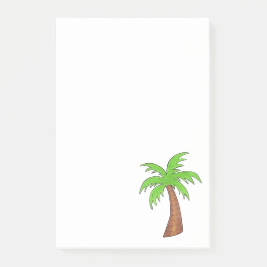 Groene bruin-tropische eilandpalmboom post-it® notes (Voorkant)