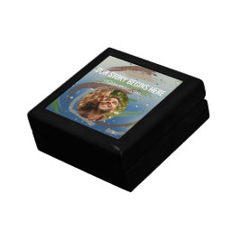 Groene, bruine & beige penseelstreken met regendru cadeaudoosje