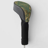 Groene Bruine Blad William Morris Elegant Monogram Golfheadcover (Schuin)