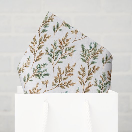 Groene Bruine Bladeren Verjaardag Tissuepapier (Cadeauzakje)