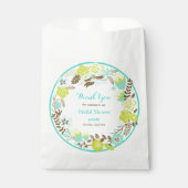 Groene & Bruine Bloemenkrans Bruidsdiner Bedankzakje (Voorkant)