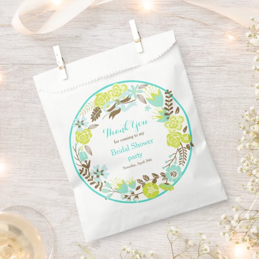 Groene & Bruine Bloemenkrans Bruidsdouche Bedankzakje (Geknipt)