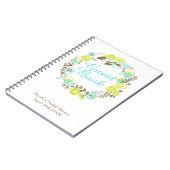 Groene & Bruine Bloemenkrans Bruidsdouche  Notitieboek (Linkerzijde)