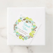 Groene & Bruine Bloemenkrans Bruidsfeest Bedankjes Labels (In situ)