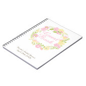 Groene & bruine bloemenslinger Bruidsdouche  Notitieboek (Linkerzijde)