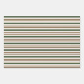 Groene, Bruine Candy Canes Klassieke Kerststrepen Inpakpapier Vel (Voorkant)