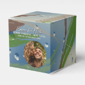 Groene, bruine en beige penseelstreken bedankdoosjes (Voorkant Zijde)