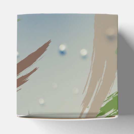 Groene, bruine en beige penseelstreken bedankdoosjes (Bovenkant)