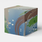 Groene, bruine en beige penseelstreken Favor doos Bedankdoosjes (Achterkant)