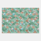 Groene, bruine en zilverzeemeerminnen inpakpapier vel (Voorkant 3)