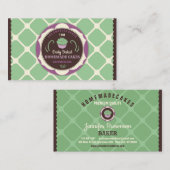 Groene Bruine Geometrische Cupcake Chef Visitekaartje (Voorkant / Achterkant)