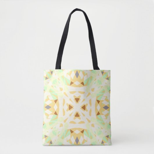Groene bruine geoometrische  pasteikever tote bag (Voorkant)