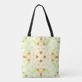 Groene bruine geoometrische  pasteikever tote bag (Achterkant)