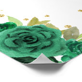 Groene Bruine Haar Meisje Verjaardagsfeest Welkom Poster (Hoek)