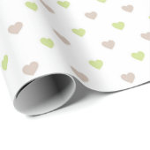 GROENE & BRUINE HARTEN MET WIT CADEAUPAPIER (Rol Hoek)