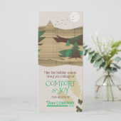 Groene, bruine kerstfeestkaarten voor bedrijven kaart (Staand voorkant)