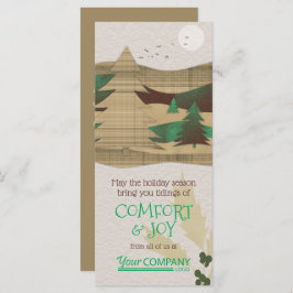 Groene, bruine kerstfeestkaarten voor bedrijven kaart