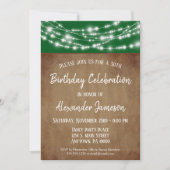 Groene bruine licht Birthday Party Invitation Adul Kaart (Voorkant)