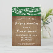 Groene bruine licht Birthday Party Invitation Adul Kaart (Staand voorkant)