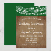 Groene bruine licht Birthday Party Invitation Adul Kaart (Voorkant / Achterkant)