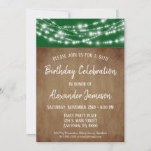 Groene bruine licht Birthday Party Invitation Adul