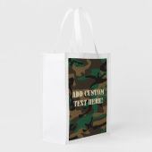 Groene bruine militaire Camouflage Boodschappentas (Achterkant)