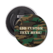 Groene bruine militaire Camouflage Button Flesopener (Voorkant)