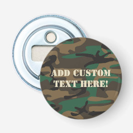 Groene bruine militaire Camouflage Button Flesopener