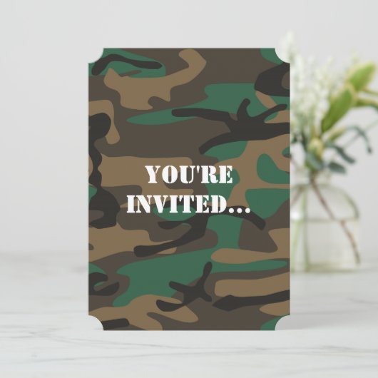 Groene bruine militaire Camouflage Kaart (Staand voorkant)