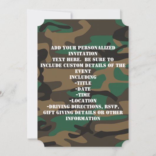 Groene bruine militaire Camouflage Kaart (Achterkant)