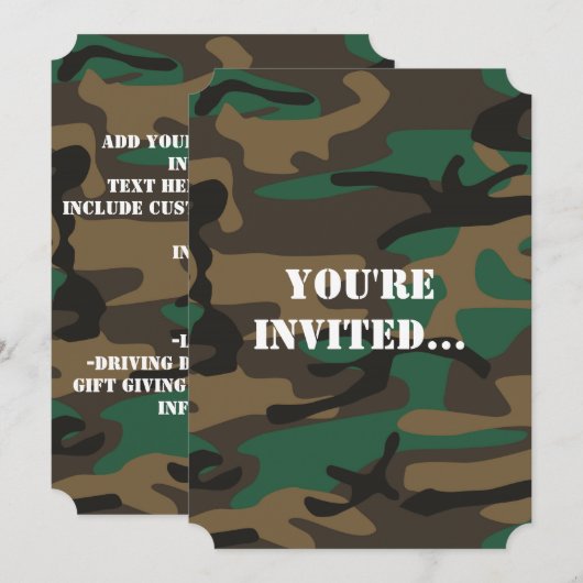 Groene bruine militaire Camouflage Kaart (Voorkant / Achterkant)