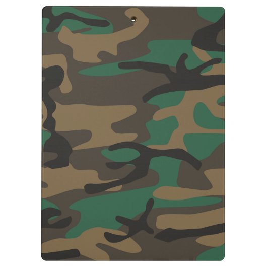 Groene bruine militaire Camouflage Klembord (Achterkant)