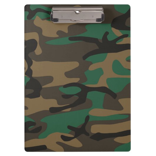 Groene bruine militaire Camouflage Klembord (Voorkant)