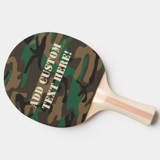 Groene bruine militaire Camouflage Tafeltennisbatje (Zijkant)