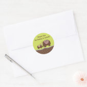 Groene & Bruine Olifant Dank u Sticker (Envelop)