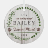 Groene bruine schilderafdrukken voor gemiste geden glas ornament (Voorkant)