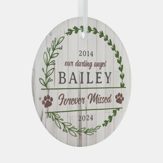 Groene bruine schilderafdrukken voor gemiste geden glas ornament (Voorkant Rechts)