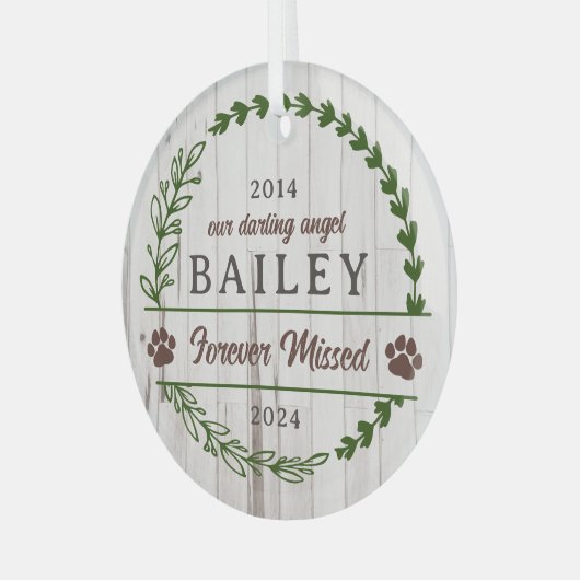 Groene bruine schilderafdrukken voor gemiste geden glas ornament (Voorkant links)