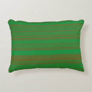 Groene Bruine Strepen Accent Kussen