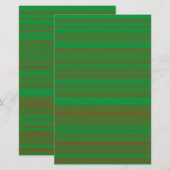 Groene Bruine Strepen Briefpapier (Voorkant / Achterkant)