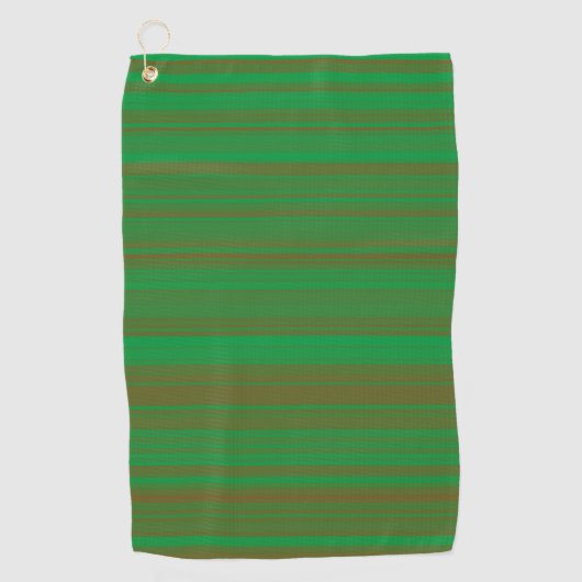Groene bruine strepen golfhanddoek (Voorkant)