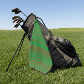 Groene bruine strepen golfhanddoek (Groen)