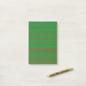 Groene Bruine Strepen Post-it® Notes (Op bureau)